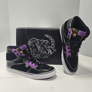 Public Royalty Funk-Shooter Black Purple Men's High-Top Sneakers Size 10